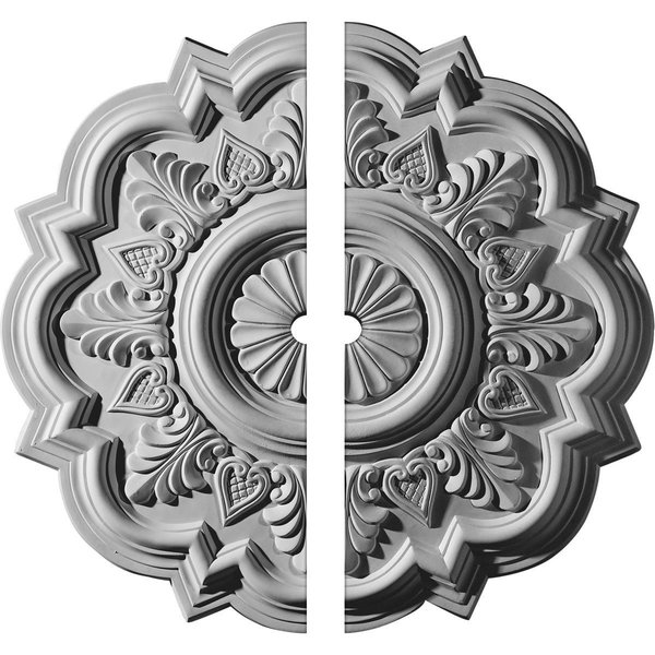 Ekena Millwork Deria Ceiling Medallion, Two Piece (Fits Canopies up to 6"), 20 1/4"OD x 1 1/2"ID x 1 1/2"P CM20DR2-01500